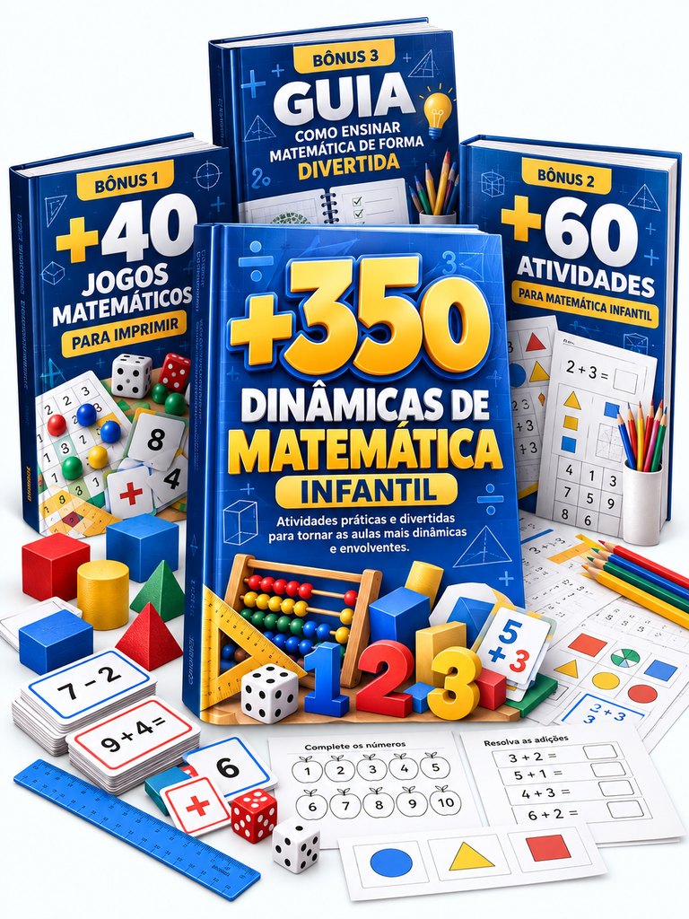 Kit com mais de 350 dinâmicas de Matemática Infantil e materiais bônus